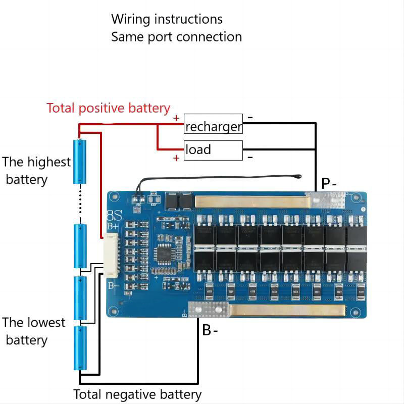 8 シリーズ リチウム鉄リン酸電池保護板 24V 40A 50A 60A オンライン PCB 製造